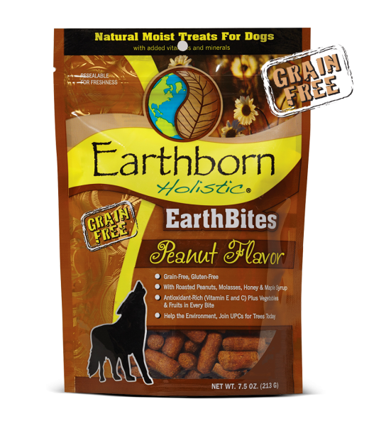 Earthborn Holistic earthbites 7.5oz peanut flavor dog treats