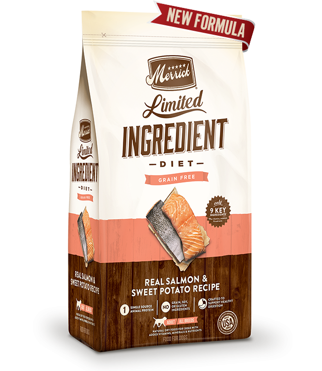 Merrick dog 22lb grain free limited ingredient diet salmon and sweet potato