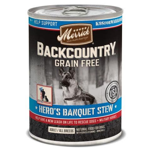 Merrick backcountry 12.7oz heros banquet dog