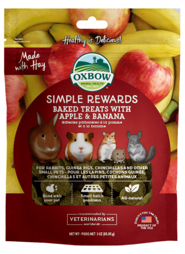 Oxbow simple rewards 3oz apple banana treats small animal