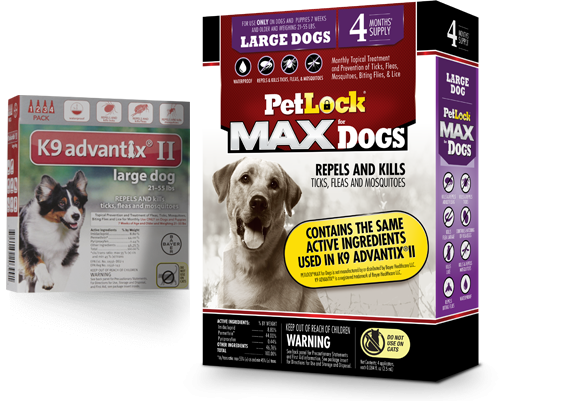 Petlock max flea tick 4 doses large dog