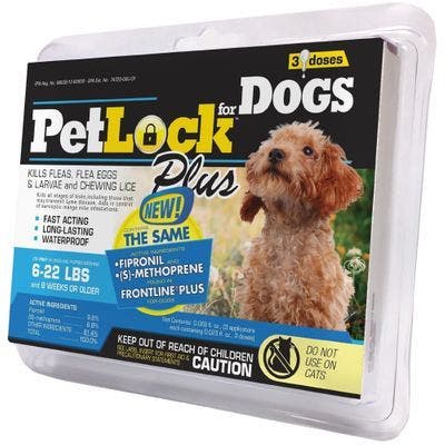 Petlock plus flea tick 3 doses small dog