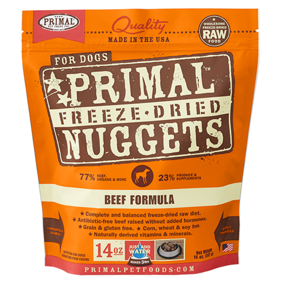Primal freeze dried beef 14oz dog treat