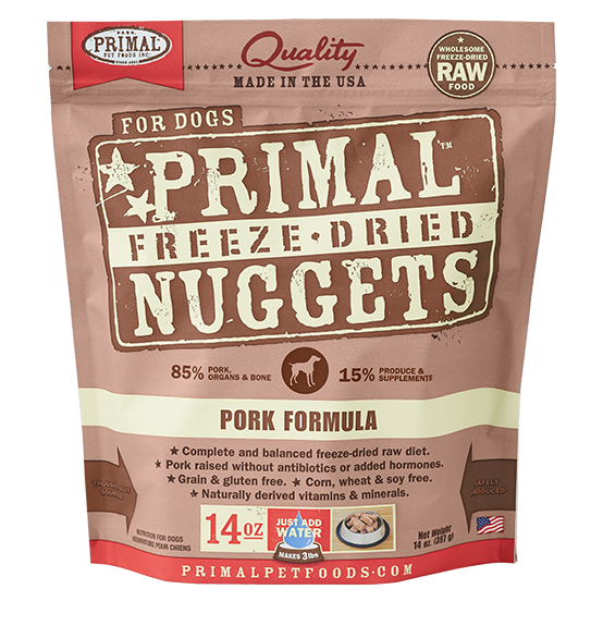 Primal freeze dried pork 14oz dog treat