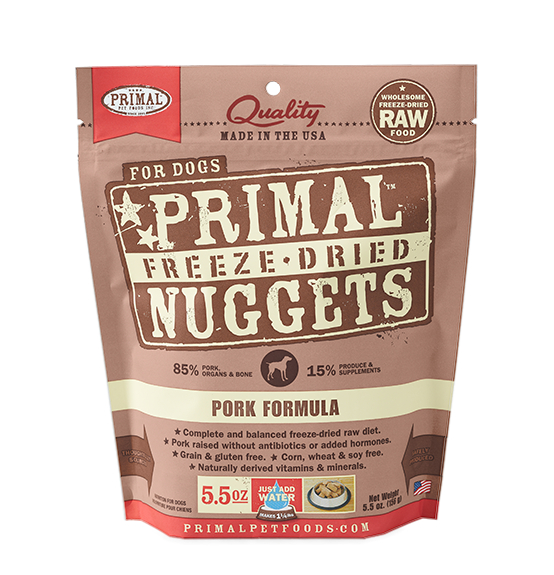Primal freeze dried pork 5.5oz dog treat