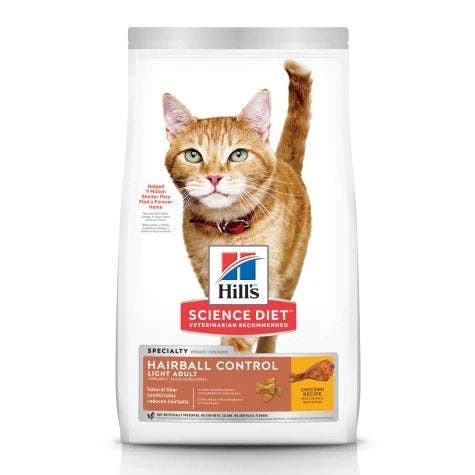 Science Diet 15.5lb Adult Hairball Control Light Chicken Recipe Cat Food