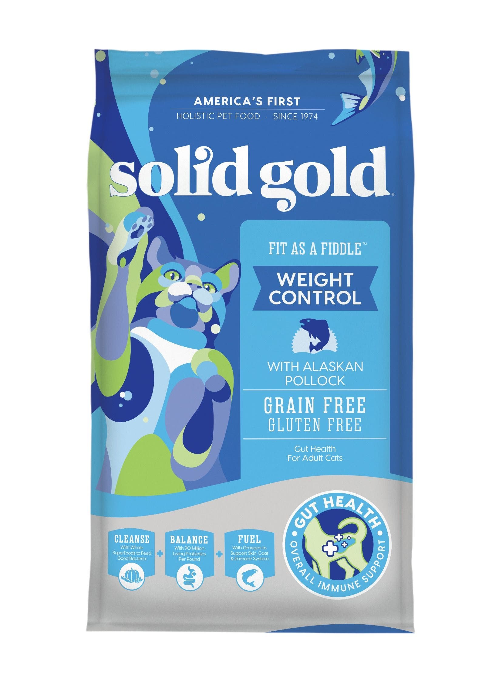 Solid Gold Fit As A Fiddle 12lb Weight Control Pollock Cat Food