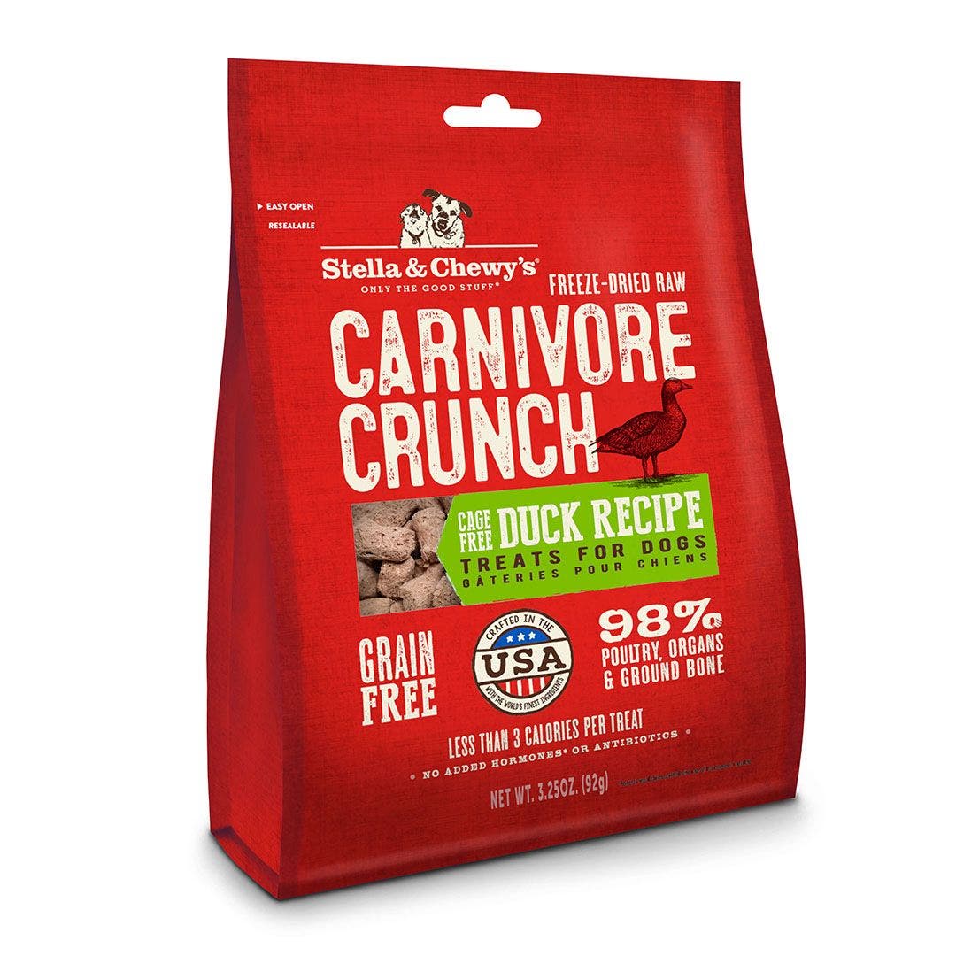 Stella and Chewy's carnivore crunch 3.25oz duck dog treats