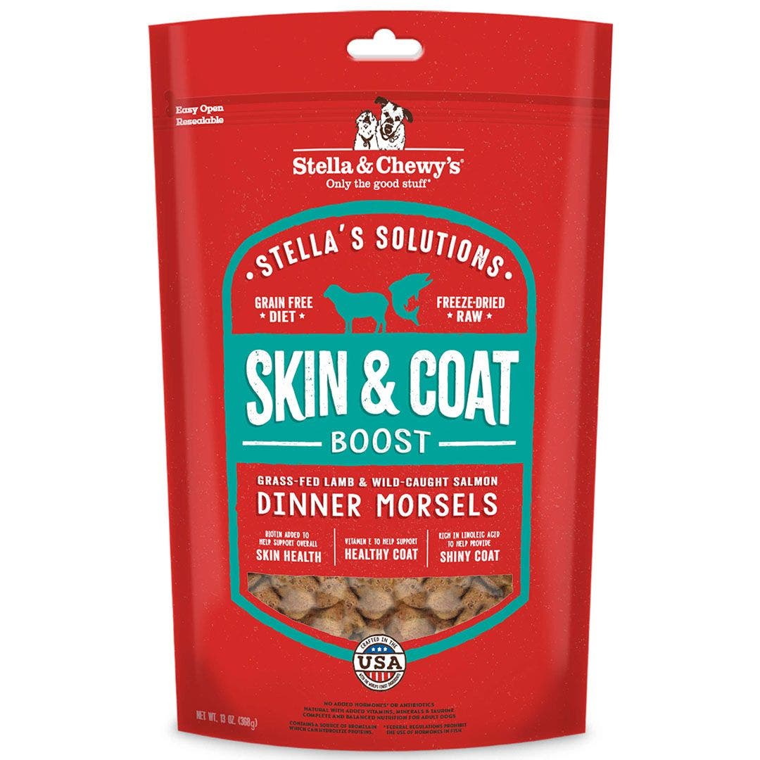 Stella and Chewy's 13oz freeze dried skin coat boost dog food