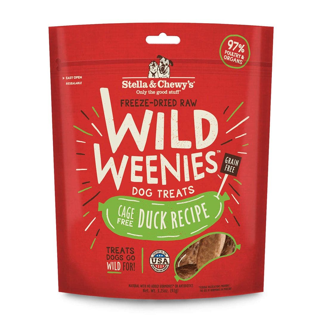 Stella and Chewy's 3.25oz wild weenies duck dog treats