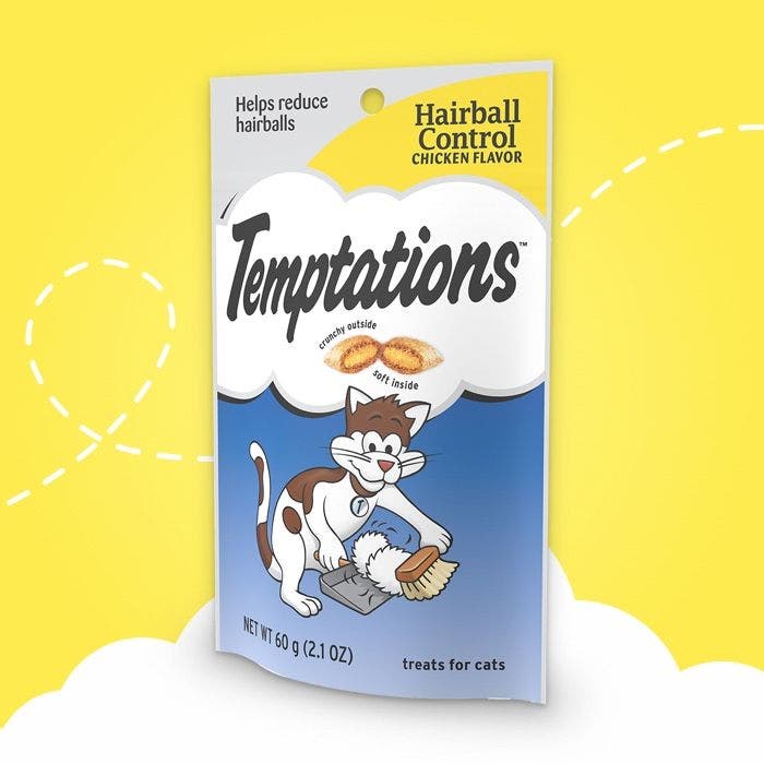 Temptations 2.1oz hairball control chick cat treat