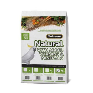 Zupreem Natural with Added Vitamins, Minerals and Amino Acids for Large Birds 20lb Bird Food