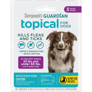 Sergeant's GUARDIAN Flea & Tick Topical for Dogs 33-66lbs