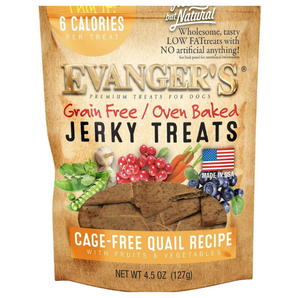 Evangers Nothing But Natural Cage-Free Quail with Fruits & Veggies Jerky Treats  4.5oz