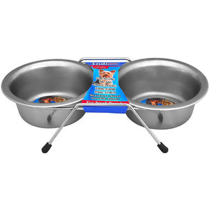 Indipets Double Diner with Bowls 2 Quart