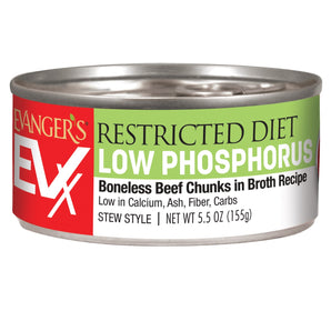 Evangers EVX Restricted: Low Phosphorus Boneless Beef Cat Food 5.5oz