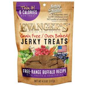 Evangers Nothing But Natural Grain Free Buffalo with Fruits & Veggies Jerky Treats 4.5oz