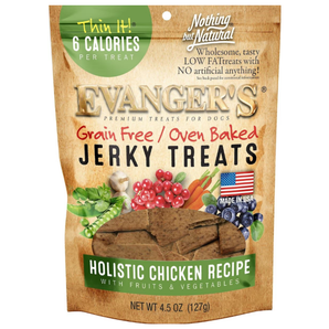 Evangers Nothing But Natural Grain Free Holistic Chicken with Fruits & Veggies Jerky Treats4.5oz