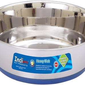 Indipets Heavy Dish with Rubber Base 2 Quart