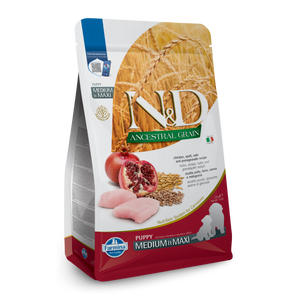 Farmina N&D Ancestral Grain Dog Chicken & Pomegranate Medium & Maxi Puppy 5.5lb