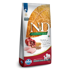 Farmina N&D Ancestral Grain Dog Chicken & Pomegranate Adult Medium & Maxi 26.4lb