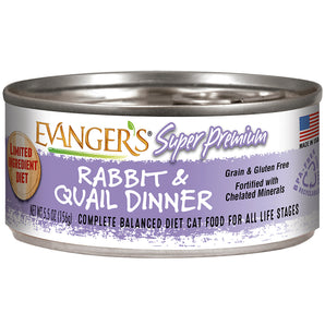 Evangers Super Premium Rabbit & Quail Dinner for Cats 20.2oz