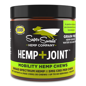 Super Snouts Grain Free Hemp + Joint 30ct Broad Spectrum Mobility Hemp Soft Chews