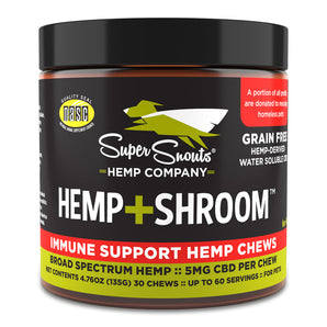 Super Snout Grain Free Hemp + Shroom 30ct Broad Spectrum Hemp & 7-Mushroom Blend Immune Support Soft Chews