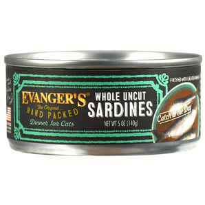 Evangers Hand Packed Catch of the Day Whole Sardines for Cats 5.5oz