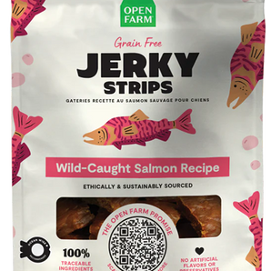 Open Farm Grain-Free Wild-Caught Salmon Jerky Strips for Dogs 5.6oz