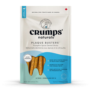 Crumps Plaque Busters Pumpkin Spice Dental Sticks 7" 10pk