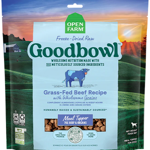 Open Farm Goodbowl Grass-Fed Beef Recipe for Dogs Freeze Dried Raw Topper 46oz