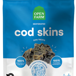 Open Farm Dehydrated Cod Skins Dog Treats 2.25oz