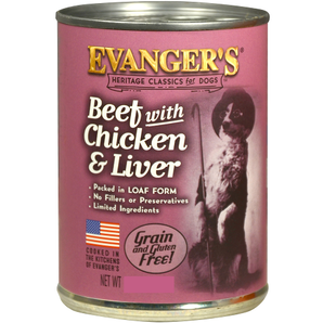 Evangers Heritage Classic Beef Chicken & Liver Dinner for Dogs 20.2oz