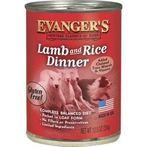 Evangers Heritage Classic Lamb & Rice Dog Dinner 12.5oz