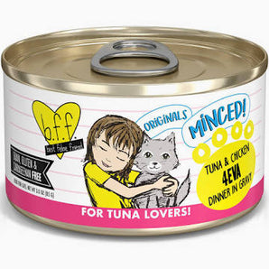 Weruva BFF MINCED 3oz Cat Tuna & Chicken 4Eva Dinner in Gravy