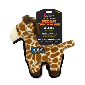 Spunky pup, mega tough plush, giraffe