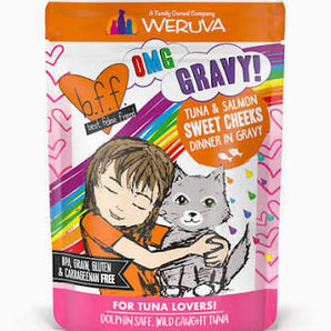 Weruva BFF OMG GRAVY 3oz Tuna & Salmon Sweet Cheeks Dinner in Gravy