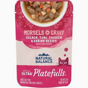 3oz GF Platefuls Morsels in Gravy Salmon,Tuna, Chicken & Shrimp
