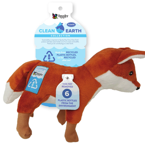 Spunky pup clean earth recycled plush toy, fox small