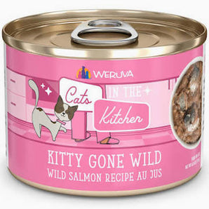 Weruva Cats in the Kitchen 6oz Kitty Gone Wild Wild Salmon Recipe Au Jus