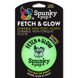 Spunky pup fetch & glow, glowing fetch ball toy, large