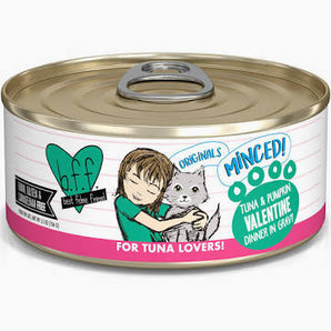 Weruva BFF MINCED 5.5oz Cat Tuna & Pumpkin Valentine Dinner in Gravy
