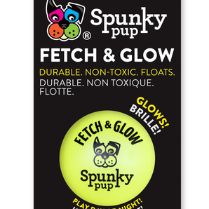 Spunky pup fetch & glow, glowing fetch ball toy, medium