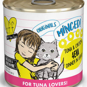 Weruva BFF MINCED 10oa Cat Tuna & Chicken 4Eva Dinner in Gravy