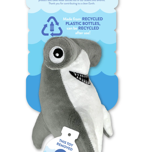 Spunky pup clean earth recycled plush toy, hammerhead shark small