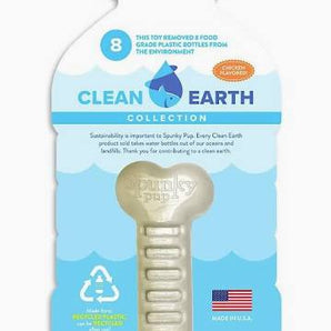 Spunky pup clean earth recycled chew toy, bone