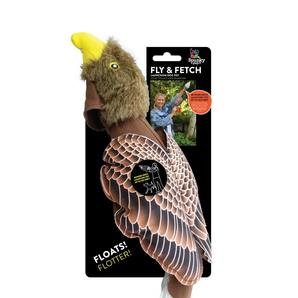 Spunky pup fly & fetch, launching plush toy, eagle
