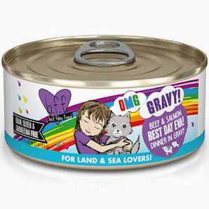 Weruva BFF OMG GRAVY 5.5oz Cat Beef & Salmon Best Day Eva! Dinner in Gravy