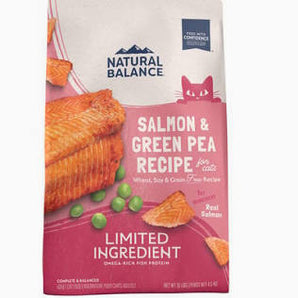 Natural Balance Limited Ingredient Green Pea & Salmon Formula Dry Cat Food 10lb